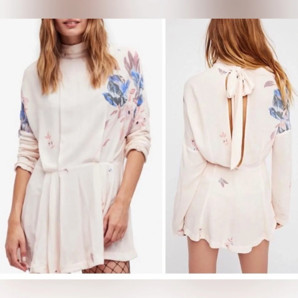 NWT Free People Gemma Floral Tunic Mini‎ Dress - S